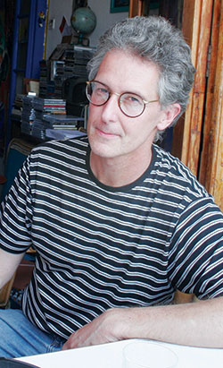 Bruno Montané Krebs wearing a striped shirt.