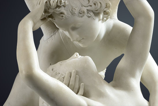 Antonio Canova (1757–1822), detail of Psyche Revived by Cupid’s Kiss, marble, MR 1777, Musée du Louvre, Paris / © 2010 Musée du Louvre / Raphaël Chipault.