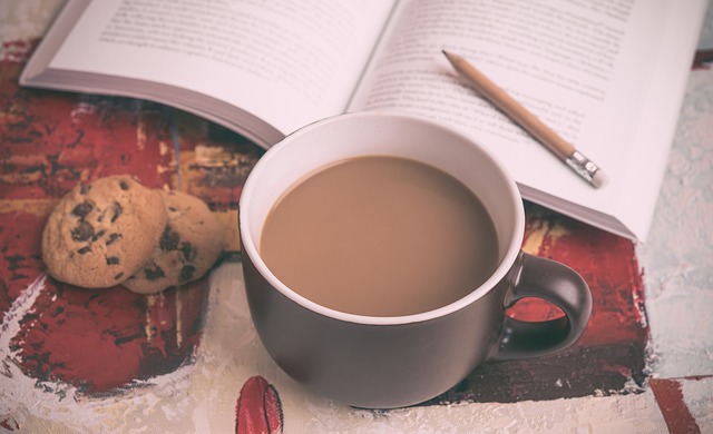 A book with coffee