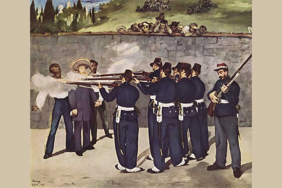 A painting by Manet where a firing squad shoot the former emperor Maximillian