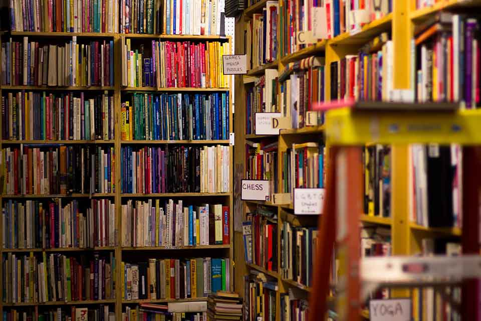 A photograph of the interior of Dickson Street Bookshops