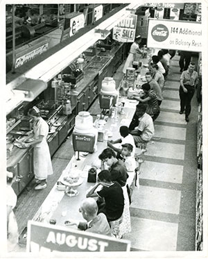 Civil rights activists sitting at a segregated lunch counter