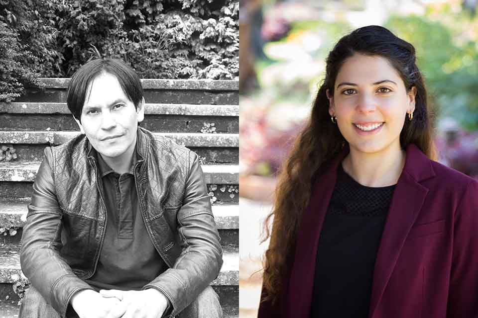 Author Gunter Silva and translation prize winner Samantha Vila