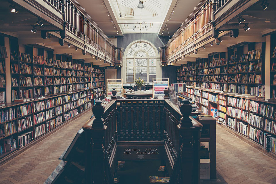 A library full of books