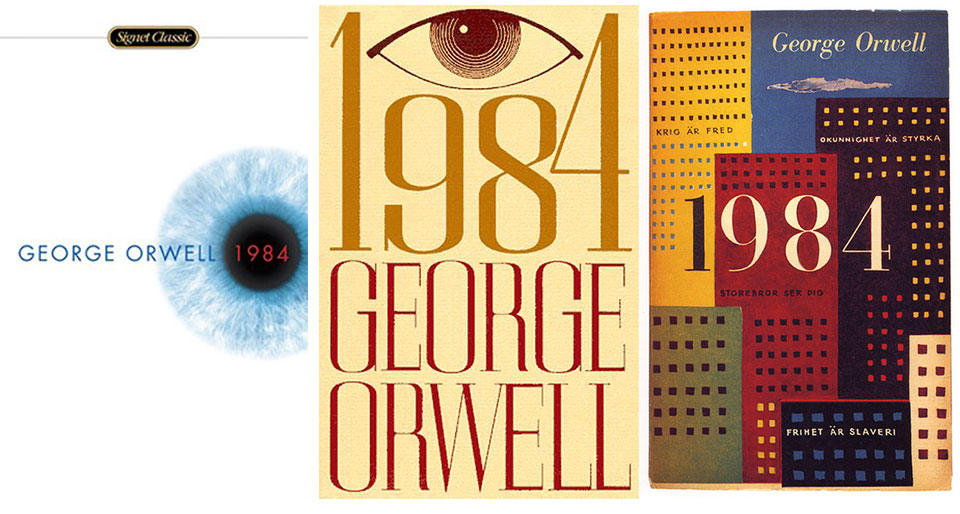 Book covers for George Orwell's book 1984