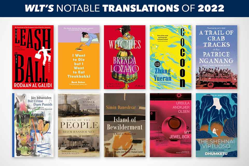 A collage with 10 covers to titles on the 75 Notable Translations list for 2022. 