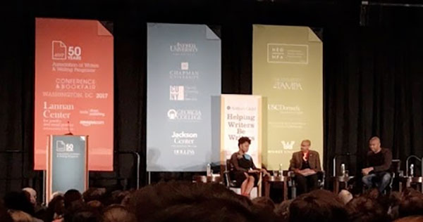 Chimamanda Ngozi Adichie and Ta-Neihisi Coates in conversation at AWP / Photo: Alexandra Goodman