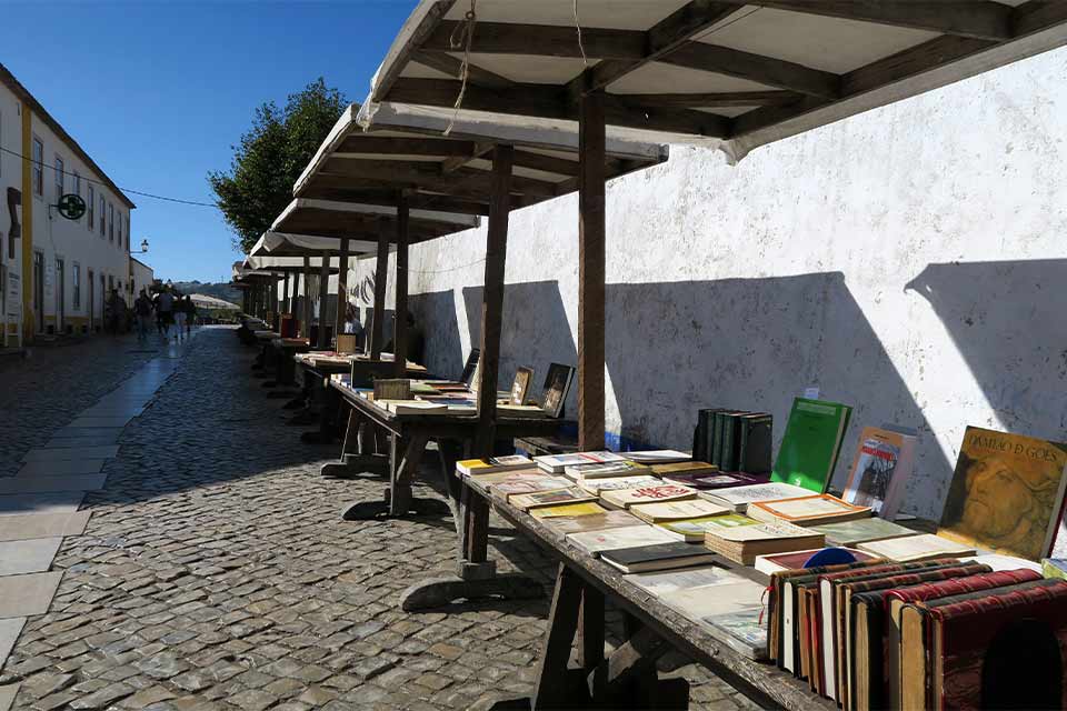 A photograph of a small book fair