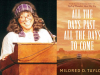 A photograph of Mildred Taylor juxtaposed with the cover to her book All the Days Past, All the Days to Come