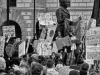 A group of children holding climate change protest signs amass in London