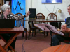 Tatiana Oroño and the musician Daniel Petruchelli, who set her poem “Elogio del camino” to music, taken at a performance at the Casa de los escritores (House of Writers) in Montevideo