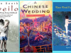 Three book jackets juxtaposed, Gueilo, A Chinese Wedding, and Water Wood Pure Splendor