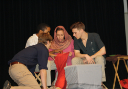 OU School of Drama students acting out a scene from Mistry's A Fine Balance. Photo by Michelle Datin.