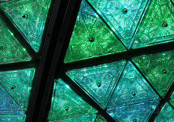 Close up of a stained glass New Year's ball