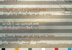 Eybers’s poem “Taalles” (Language Lesson) on the wall of the Anne Frank School in Leiden / Source: Wikimedia